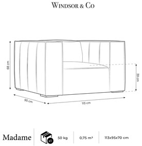 Светлосиво кресло Madame - Windsor &amp; Co Sofas