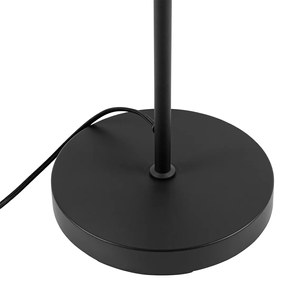 Подова лампа в стил Арт Деко черна с кехлибарено стъкло - Bizle