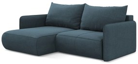Син разтегателен ъглов диван с място за съхранение (ляв ъгъл) Nanea – Makamii