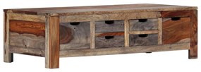 247982 vidaXL Маса за кафе, сива, 100x50x30 см, акациево дърво масив