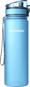 Филтрираща бутилка за вода Aquaphor City 160046, 500 мл, Тритан, Активен въглен, Aqualen, Заключващ се капак, Ледниково синьо