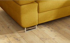 Жълт разтегателен ъглов диван с място за съхранение (десен ъгъл L форма) Anton – ELTAP