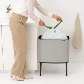 Кош за боклук Brabantia Bo Touch 1010451, 36 л, Плавно и безшумно отваряне, Голям отвор, Светлосив
