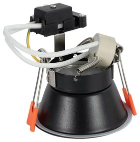 Комплект от 6 вградени прожектора черни GU10 50mm IP44 - Dept