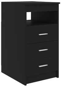 801806 vidaXL Шкаф с чекмеджета, черен, 40x50x76 см, инженерна дървесина