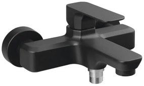 Матово-черна стенна батерия за вана (2 изхода) Spy – Sapho