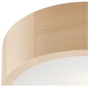 Светлокафява лампа за таван със стъклен абажур ø 27 cm Eveline - LAMKUR