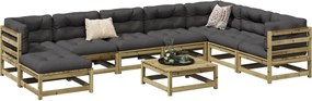 3299584 vidaXL Градински комплект диван от 9 части, импрегниран бор