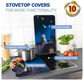 Капаци за печка в комплект от 2 броя от закалено стъкло 30x52 cm - Maximex