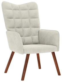 4016819 vidaXL Релакс стол, кремав, кадифе