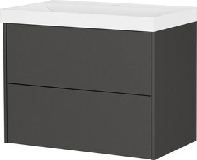 Антрацитен матов стенен шкаф за мивка 81x65 cm Bodera – Germania