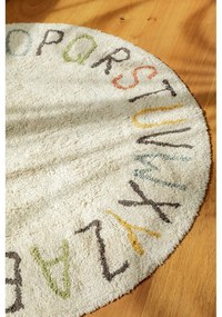 Кремаво памучно детско килимче за игра ø120 cm ABC Color and Letters – Lorena Canals