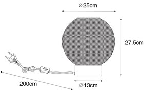 Дизайнерска настолна лампа черна с опушено стъкло - Chico