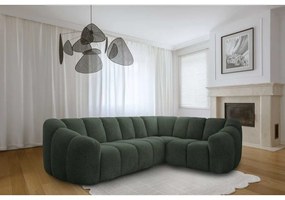 Тъмнозелен ъглов диван (десен ъгъл/L форма) Shell – Miuform