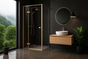 Душ кабина Rea Atlas 100x90 Brush Gold