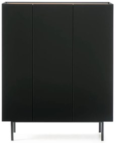 Черен висок скрин от декор от дъб 95x120 cm Arista – Teulat