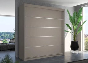 Гардероб Soares 200 плъзгащи се-сиво-бежово