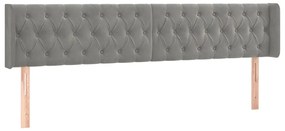 3119164 vidaXL Горна табла за легло с уши, светлосива, 183x16x78/88 см, кадифе