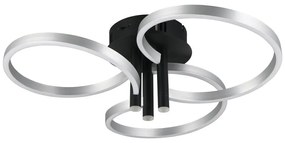 Черно и сребърно LED затъмняващо се осветително тяло за таван Caruso – Trio