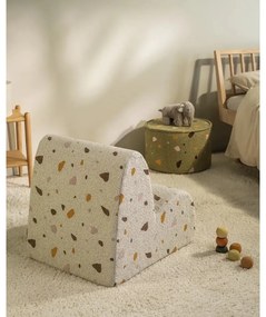 Бял детски стол от букле и шенил Terrazzo Cloud – Wigiwama