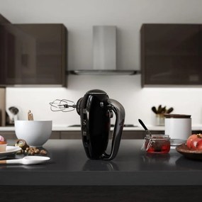 Ръчен миксер SMEG 50's Style HMF01BLEU, 250W, 9 скорости, Турбо, Скрит LED дисплей, Таймер, Аксесоари, Черен