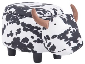 Детска табуретка с ракла - черно-бяла крава