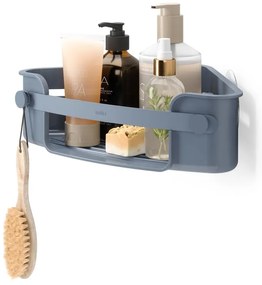 Син ъглов рафт за баня без пробиване от рециклирана пластмаса Flex – Umbra