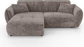 Кафяво-сив шенилов ъглов диван (ляв ъгъл) Nelia – Ropez