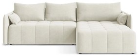 Бежов разтегателен ъглов диван с място за съхранение (десен ъгъл) Moku – Makamii