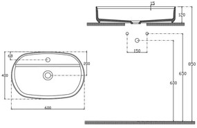 Бяла керамична мивка 60x40 cm Infinity Oval – Sapho