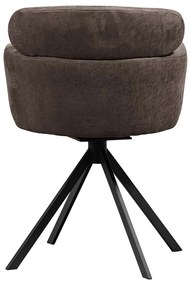 Тъмнокафяв тапициран трапезен стол с подлакътници Fenne – WOOOD