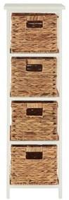 Шкаф за баня от масивна дървесина от павловния в бяло и натурално 32x100 cm Padstow - Premier Housewares