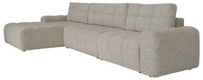 Светлокафяв разтегателен модулен ъглов диван с място за съхранение (ляв ъгъл) Lulu – Miuform