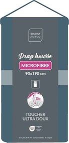 Син еластичен чаршаф от микрофибър 90x190 cm Oscar – douceur d'intérieur