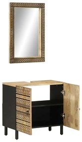 3310129 vidaXL Комплект мебели за баня, 2 части, масивна мангова дървесина