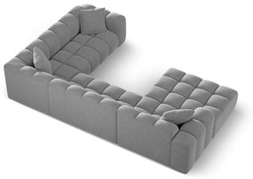 Светлосив шенилов ъглов диван (десен ъгъл/U форма) Treno – Cosmopolitan Design