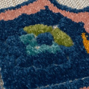 Син външен килим 80x230 cm Beach Floral – Flair Rugs