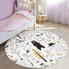 Жълто-бял детски килим ø 80 cm Comfort - Mila Home