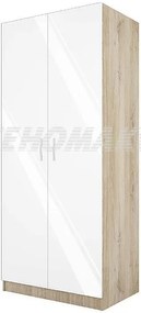 Гардероб Сити 1001 сонома арвен/бял гланц