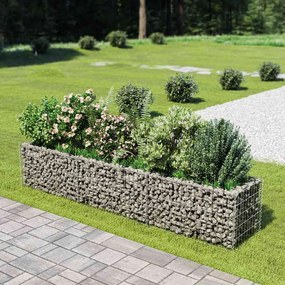 143563 vidaXL Габион повдигната леха, поцинкована стомана, 270x50x50 см