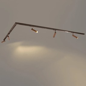 Модерна релсова система за осветление с 5 прожектора тъмен бронз 1-фазов - Iconic Ivy