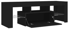 804347 vidaXL ТВ шкаф с LED осветление, черен, 120x35x40 см