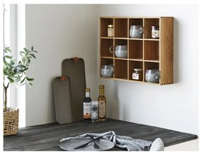 На няколко нива стенен рафт от декор от дъб в естествен цвят 11 cm Soria – House Nordic