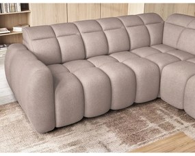 Светлокафяв разтегателен ъглов диван с място за съхранение от букле (десен ъгъл L форма) Falconn – ELTAP