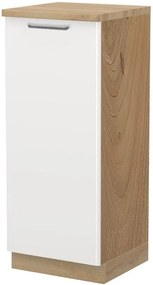 Висок подов шкаф Modena K14-60-1KF-Walnut - White glossy