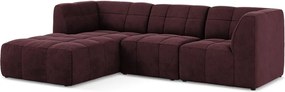 Бордо кадифен ъглов диван (ляв ъгъл) Aloha – Makamii