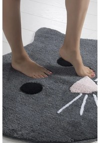 Антрацитна постелка за баня Cat, ⌀ 90 cm - Foutastic