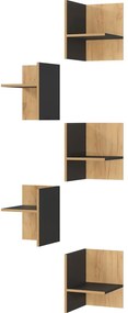 Допълнителни рафтове в комплект 5 бр. от декор от дъб в антрацитен и естествен цвят Podium – Germania