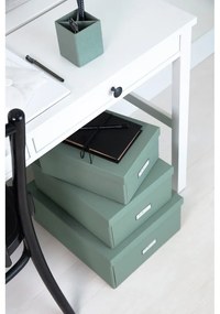 Картонена кутия за съхранение тюркоазена с капак 34,5x45x18,5 cm Katrin Canvas Paper Laminate – Bigso