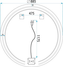 Огледало LED 90cm Modern